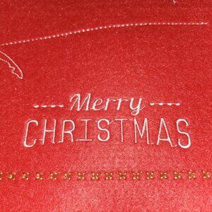 Christmas Felt Embroidered Table Linens NWT